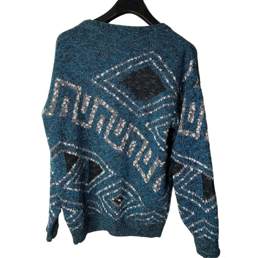 Vintage 90s Le Tigre Geometric button front cardigan women’s size medium